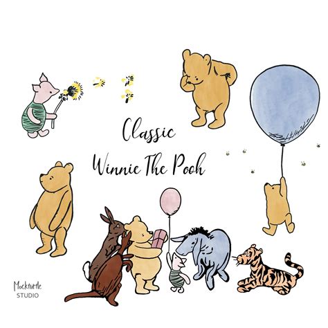 Winnie the Pooh Clipart Classic Pooh Clipart Piglet 5 - Etsy New Zealand