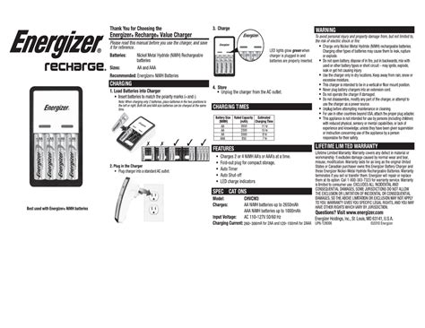 Introducir 41+ imagen energizer nimh battery charger aa aaa manual ...