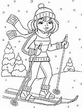Skiing coloring Pages sketch template