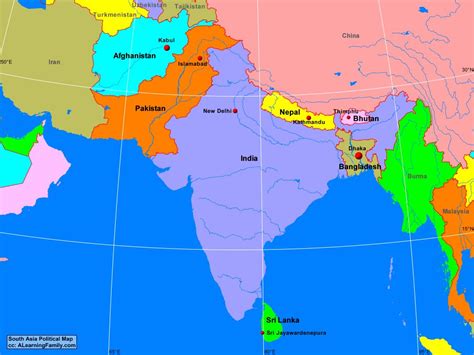 South Asian Countries Map