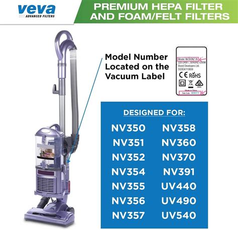 VEVA Complete Premium Vacuum Filter Set Including 2 HEPA, 4 Foam, 4 Felt Filters | eBay