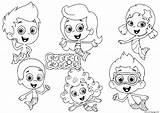 Bubble Guppies Characters Kids Coloring Page Printable sketch template