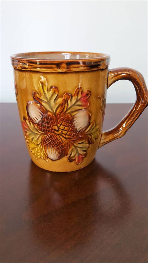 Vintage Acorn Fall Leaves Mug Vintage Coffee Cup | Etsy | Vintage ...