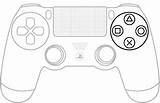 Xbox One Controller Outline Sketch Coloring Page sketch template