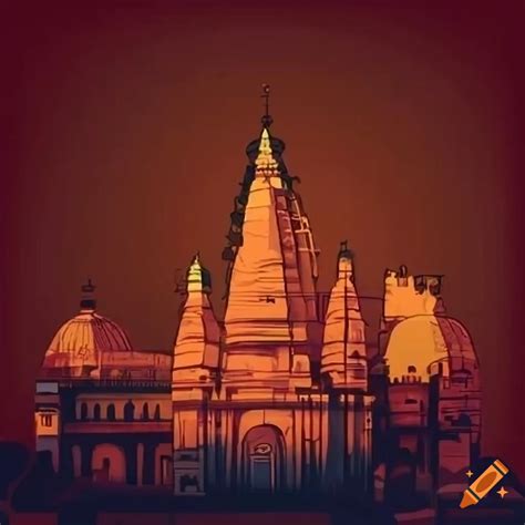 Varanasi cityscape vector art on Craiyon
