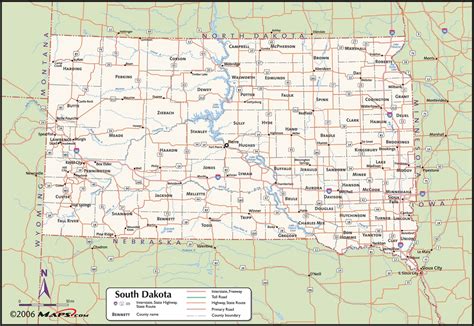 South Dakota County Wall Map | Maps.com.com