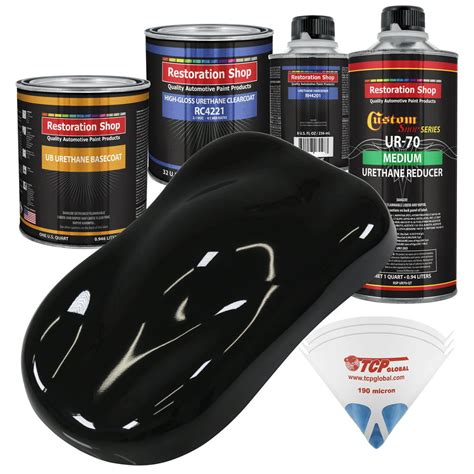 Jet Black (Gloss) Quart URETHANE BASECOAT CLEARCOAT Car Auto Body Paint Kit - Walmart.com ...