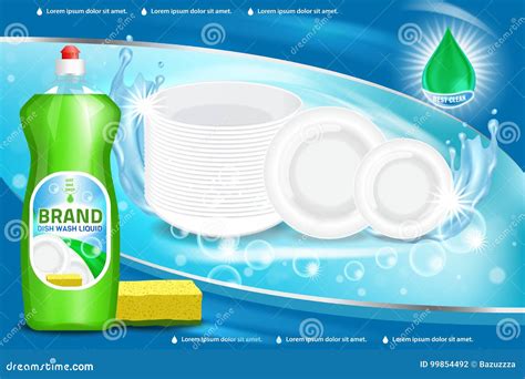 Dishwashing Liquid Ad Vector 3d Illustration Stock Vector ...