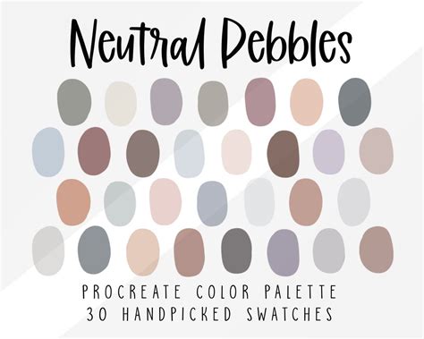 Neutral Color Palette, Procreate Color Palette, Color Swatches, Soft ...