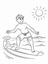 Coloring Surfer Pages Cool Surfing Waves Surfboard Barbie Printable  sketch template