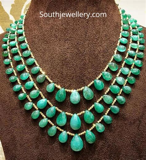 Emerald Step Necklace - Indian Jewellery Designs