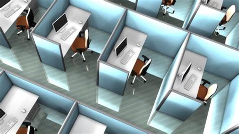 3d Animated Background Empty Office Cubicles Stock Footage Video (100% Royalty-free) 1097131071 ...