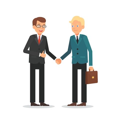 Premium Vector | Businessman shaking hands cartoon vector