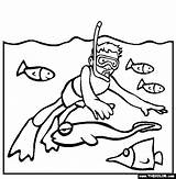 Snorkeling Coloring Page  Free Online sketch template
