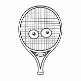 Racket Coloring Page sketch template