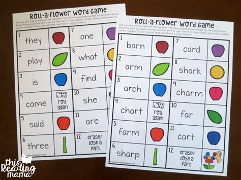 Editable Spring Word Game - Roll a Flower - This Reading Mama