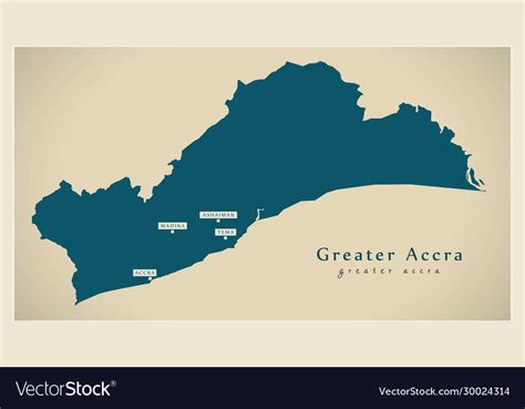 Modern map - greater accra region map ghana gh Vector Image