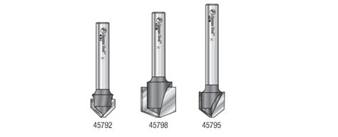 AMS-140 3-Pc. Carbide Tipped V-Groove 90, 108 and 135 Degree Angles for ...