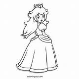 Princess Peach To Color Coloring Page Free Printable PDF sketch template