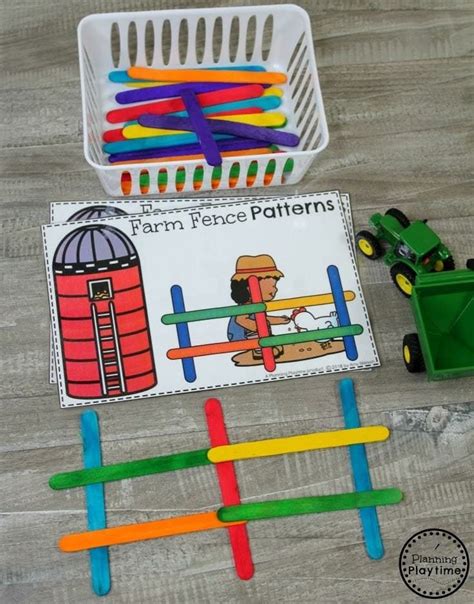 Preschool farm fence pattern | Förskoleaktiviteter, Skola, Barn