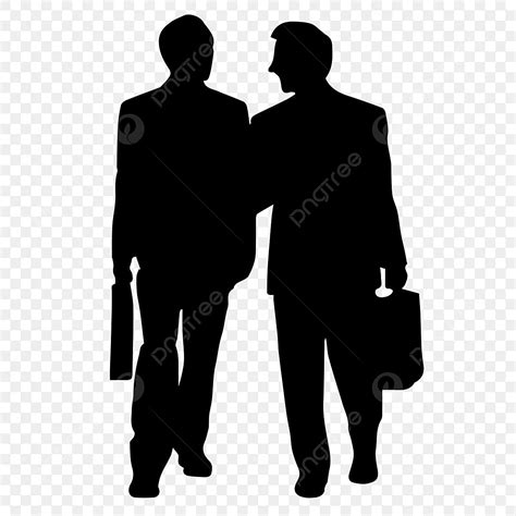 Two People Talking Silhouette Vector PNG, Black Two People Silhouette Illustration, Black ...