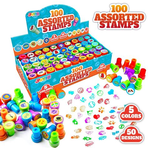 Buy JOYIN 100PCS Assorted Stamps for Kids Self-Ink Stamps for Party Favor, Teacher Stamps, Kids ...