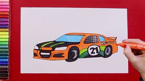 How to draw a NASCAR race car - YouTube