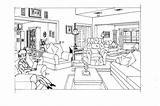 Living Room Coloring Page Of Table Sketch sketch template