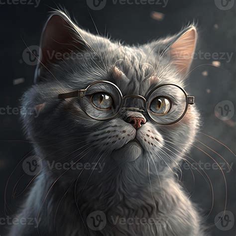 A cat with glasses 22102581 Stock Photo at Vecteezy