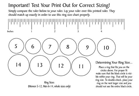 Wedding Ring Sizer Printable