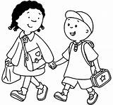 Caillou And Clementine Go To School Coloring Page  Free Printable sketch template