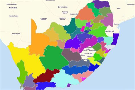 Map Territories for South Africa