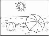Beach Umbrella Coloring Page sketch template