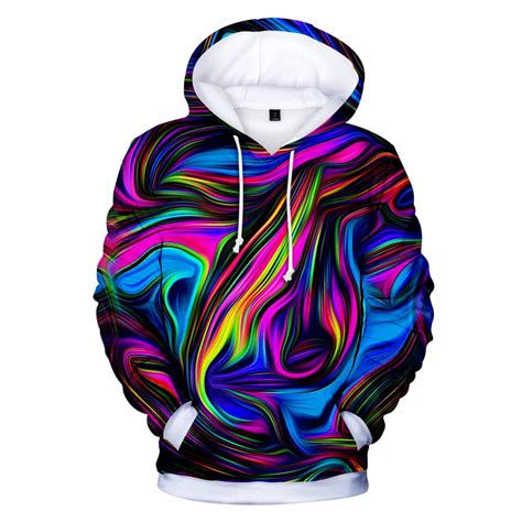 3D Printed Tie Dye Color Hoodie Women Casual Sweatshirt Top Shirt Men Galaxy Pattern Oversized ...