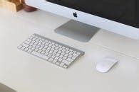 Free stock photo of apple, computer, desk