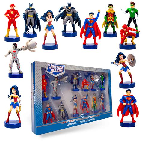 Buy Justice League Toppers, 12-Pack – DC Toys, Party Decor, Cake Toppers, Action Figures ...
