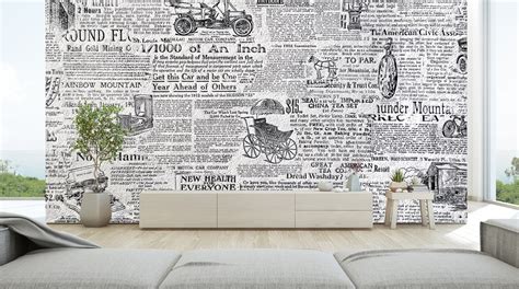 Cool Effect Newspaper Print Wall Mural Bedroom Wallpaper - Etsy UK