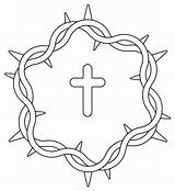 Cross And Crown Of Thorns Coloring Page sketch template