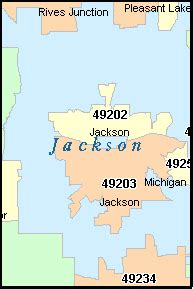 JACKSON County, Michigan Digital ZIP Code Map