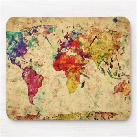 Vintage world map mouse pad | Zazzle