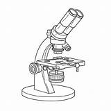 Microscope Clipart Line Clip Microscopes Cartoon Coloring Simple Pages  sketch template