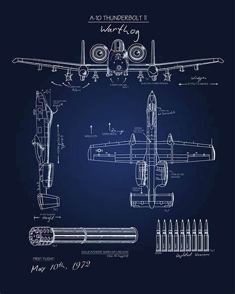 A-10 Blueprint Art | Blueprint art, Aircraft design, Blueprints