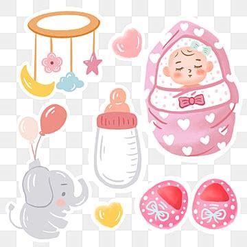 Baby Theme Stickers White Transparent, Baby Theme Pink Stickers, Baby, Sticker, Baby Carriage ...