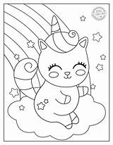 Charming Magic Unicorn Cat Coloring Page Kids Activities Blog  sketch template