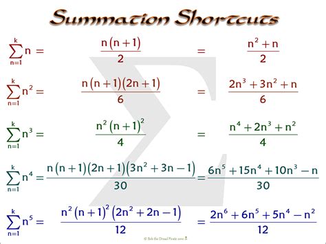 Summation Shortcuts, Often Used with Riemann Sums | Studying math, Math methods, Basic math