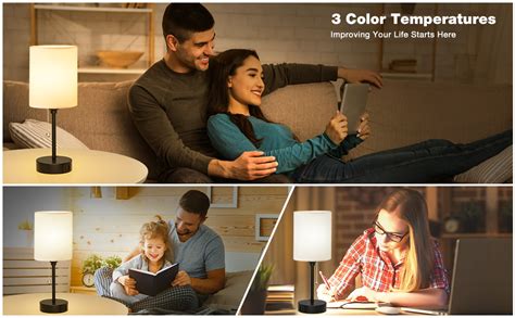 Small Bedroom Lamps 3 Color Temperatures - 2700K 3500K 5000K Bedside ...