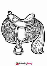 Horse Saddle Coloring Page Free PDF Printable sketch template