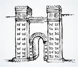 Ishtar Gate Coloring Page Sketch sketch template