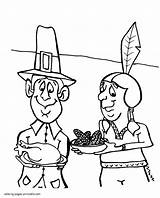 Pilgrim And Indian Thanksgiving coloring Pages  COLORING PAGES sketch template
