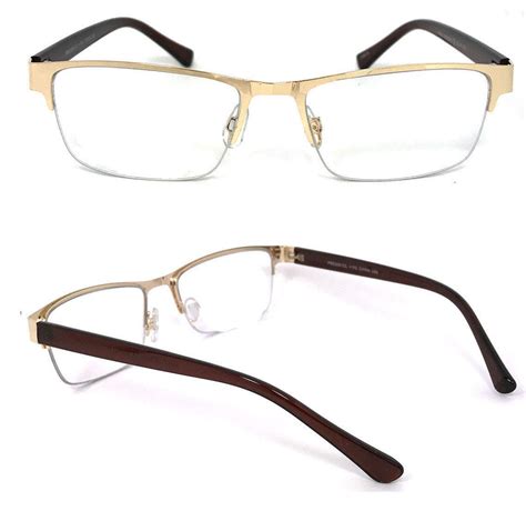 1 Pair Metal Rectangular No Line Progressive Trifocal Clear Lens Reading Glasses - Better Then ...